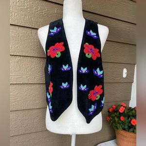 Gammon Shire Vintage Suede Leather Beaded Western Southwest Vest